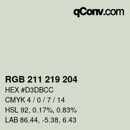 Farbcode: RGB 211 219 204 | qconv.com