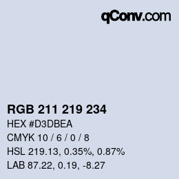 Farbcode: RGB 211 219 234 | qconv.com