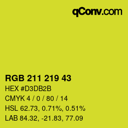 Color code: RGB 211 219 43 | qconv.com