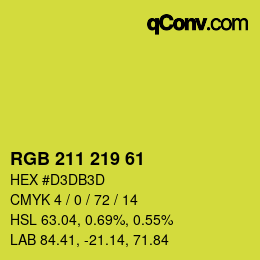 Color code: RGB 211 219 61 | qconv.com