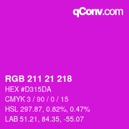 Color code: RGB 211 21 218 | qconv.com