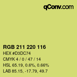 カラーコード: RGB 211 220 116 | qconv.com