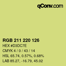 Color code: RGB 211 220 126 | qconv.com