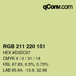 Color code: RGB 211 220 151 | qconv.com