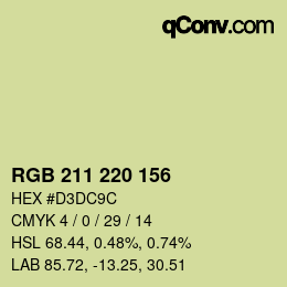 Color code: RGB 211 220 156 | qconv.com