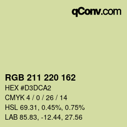 Color code: RGB 211 220 162 | qconv.com