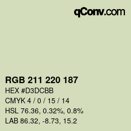 Color code: RGB 211 220 187 | qconv.com
