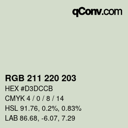Farbcode: RGB 211 220 203 | qconv.com