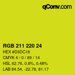 Color code: RGB 211 220 24 | qconv.com