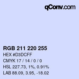 Color code: RGB 211 220 255 | qconv.com