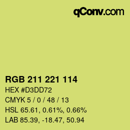 カラーコード: RGB 211 221 114 | qconv.com