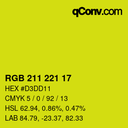 カラーコード: RGB 211 221 17 | qconv.com