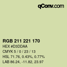 カラーコード: RGB 211 221 170 | qconv.com