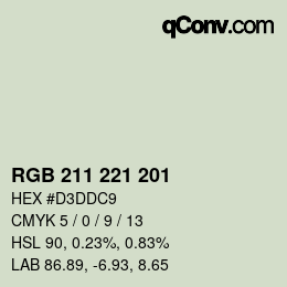 Color code: RGB 211 221 201 | qconv.com