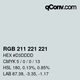 Color code: RGB 211 221 221 | qconv.com