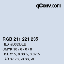 Color code: RGB 211 221 235 | qconv.com