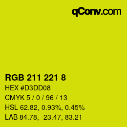 Color code: RGB 211 221 8 | qconv.com