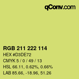 Color code: RGB 211 222 114 | qconv.com
