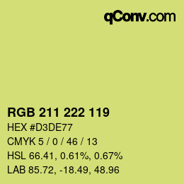 Color code: RGB 211 222 119 | qconv.com