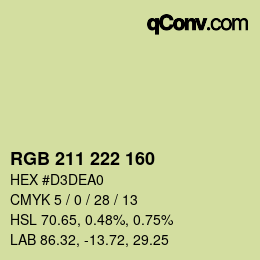 Código de color: RGB 211 222 160 | qconv.com