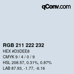 カラーコード: RGB 211 222 232 | qconv.com