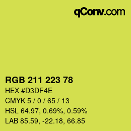 Farbcode: RGB 211 223 78 | qconv.com