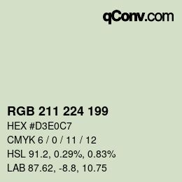 Color code: RGB 211 224 199 | qconv.com