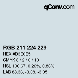 カラーコード: RGB 211 224 229 | qconv.com