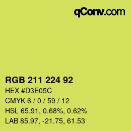 カラーコード: RGB 211 224 92 | qconv.com