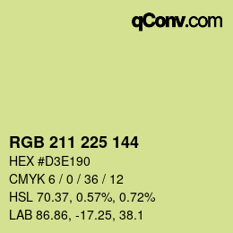 カラーコード: RGB 211 225 144 | qconv.com