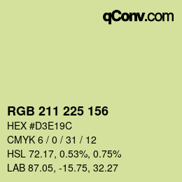 カラーコード: RGB 211 225 156 | qconv.com