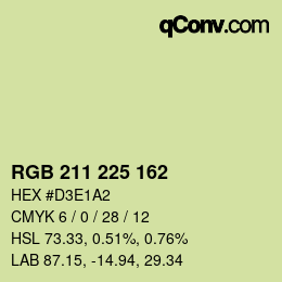 Color code: RGB 211 225 162 | qconv.com