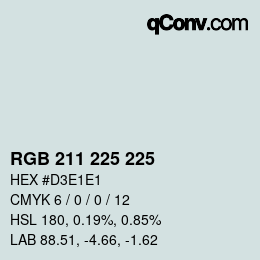 Farbcode: RGB 211 225 225 | qconv.com