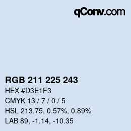 Color code: RGB 211 225 243 | qconv.com