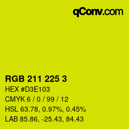 カラーコード: RGB 211 225 3 | qconv.com