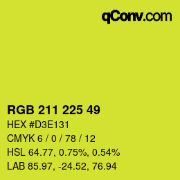 Color code: RGB 211 225 49 | qconv.com