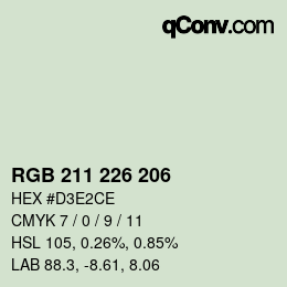 Color code: RGB 211 226 206 | qconv.com