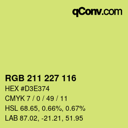 Código de color: RGB 211 227 116 | qconv.com