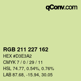 Color code: RGB 211 227 162 | qconv.com