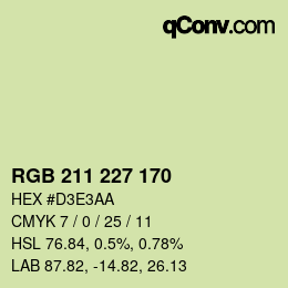 Color code: RGB 211 227 170 | qconv.com