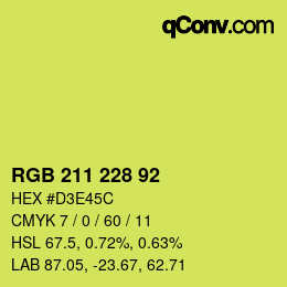 颜色代码: RGB 211 228 92 | qconv.com