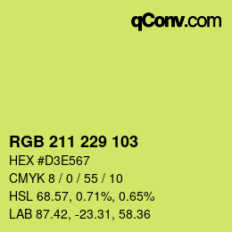 Color code: RGB 211 229 103 | qconv.com