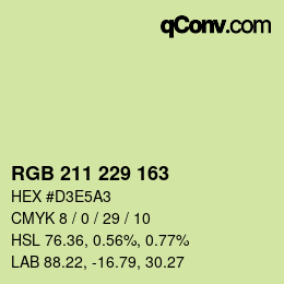 Color code: RGB 211 229 163 | qconv.com