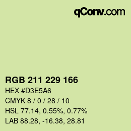 カラーコード: RGB 211 229 166 | qconv.com