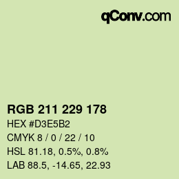 Color code: RGB 211 229 178 | qconv.com