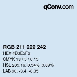 カラーコード: RGB 211 229 242 | qconv.com