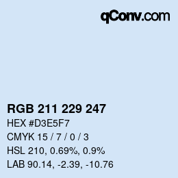 Color code: RGB 211 229 247 | qconv.com