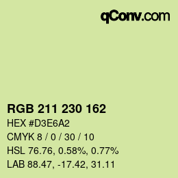 Color code: RGB 211 230 162 | qconv.com