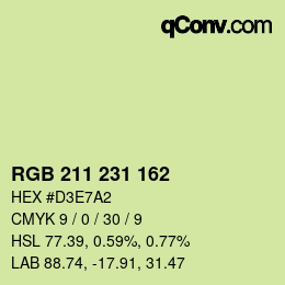 颜色代码: RGB 211 231 162 | qconv.com
