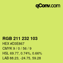 Color code: RGB 211 232 103 | qconv.com